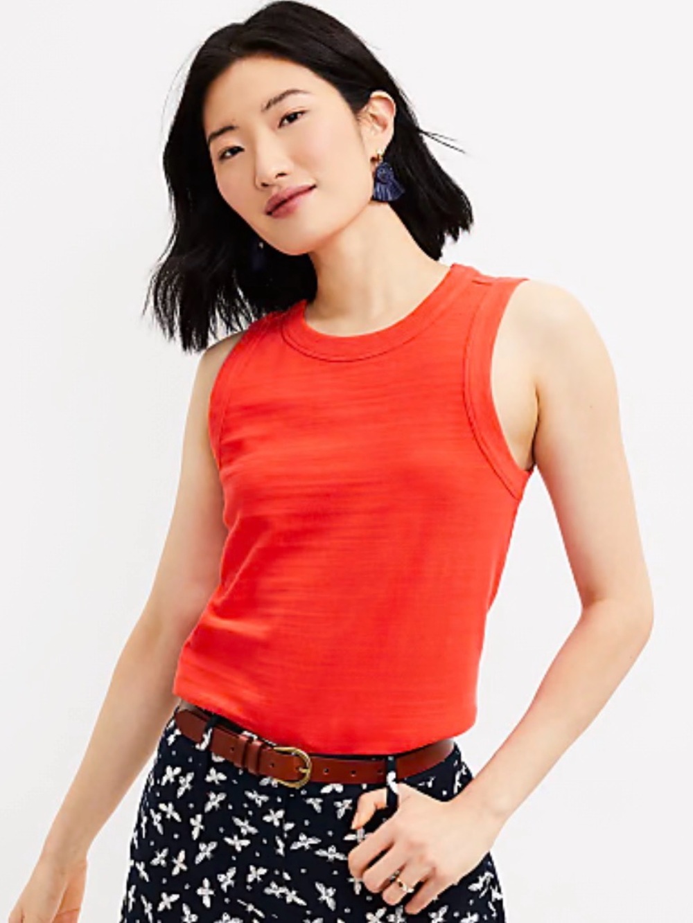 LOFT Harbor Dark Coral Tank Top